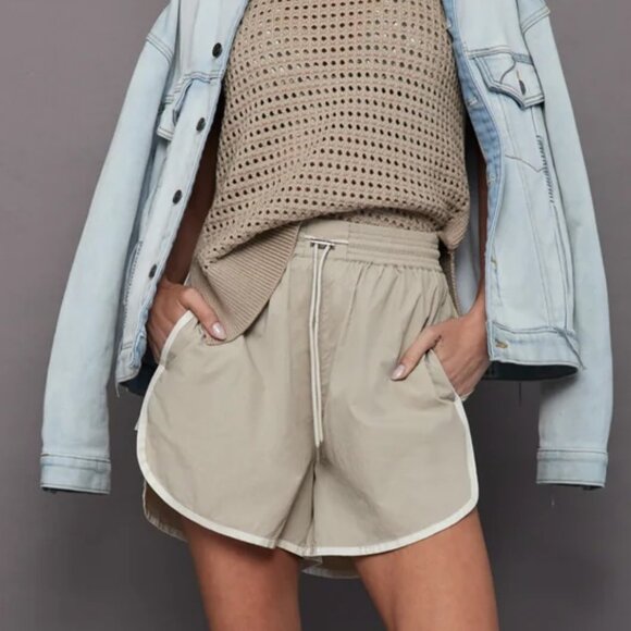 Varley Harmen Women's High Rise 4" Short in Cashmere Stone Color Size Large - Picture 1 of 16